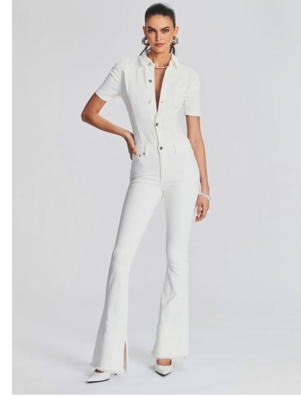 SER.O.YA Fallon Jumpsuit in white,